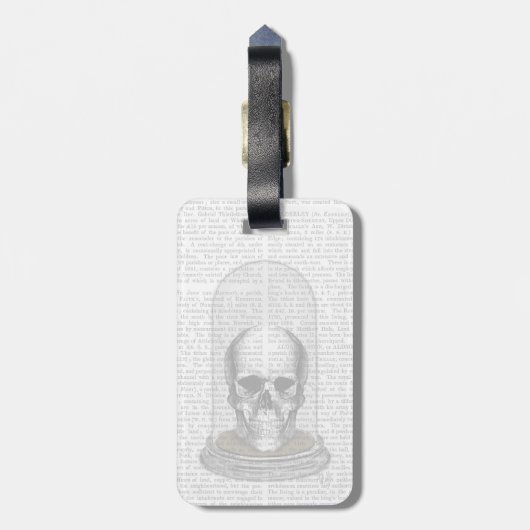 Schädel in Bell Jar 2 Gepäckanhänger (Rückseite vertikal)