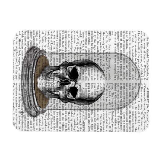 Schädel in Bell Jar 2 Magnet (Horizontal)