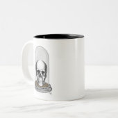 Schädel in Bell Jar 2 Zweifarbige Tasse (Vorderseite Links)