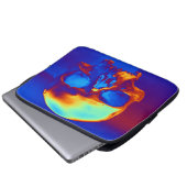 Schädel in Blau und Gold Laptopschutzhülle (Vorne Knopf)