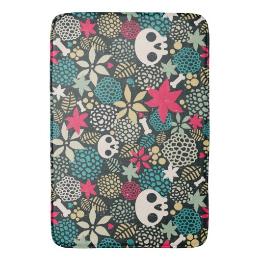 Schädel in Blume Badematte (Vorderseite Vertikal)