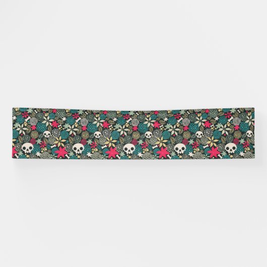 Schädel in Blume Banner (Horizontal)