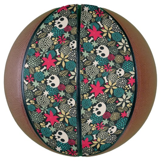 Schädel in Blume Basketball (Vertikal)