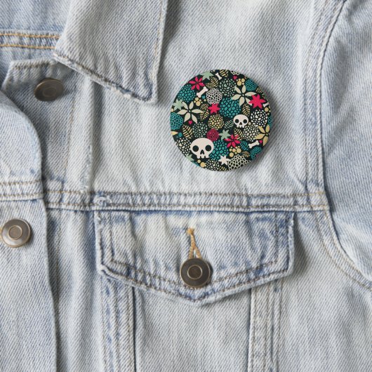 Schädel in Blume Button (Beispiel)