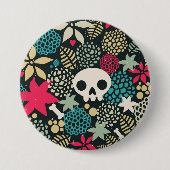 Schädel in Blume Button (Vorderseite)