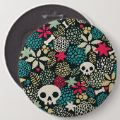 Schädel in Blume Button (Vorne & Hinten)