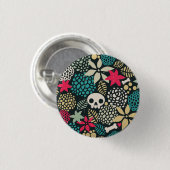 Schädel in Blume Button (Vorne & Hinten)