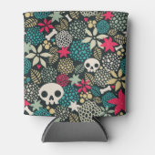 Schädel in Blume Dosenkühler (Vorderseite)