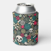 Schädel in Blume Dosenkühler (Kanne Rückseite)