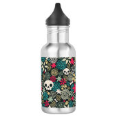 Schädel in Blume Edelstahlflasche (Links)