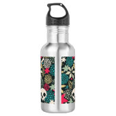 Schädel in Blume Edelstahlflasche (Rückseite)