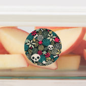 Schädel in Blume Etiketten (Befestigt)