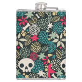 Schädel in Blume Flachmann (Rückseite)