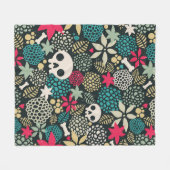 Schädel in Blume Fleecedecke (Vorderseite (Horizontal))