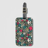 Schädel in Blume Gepäckanhänger (Vorderseite Vertikal)