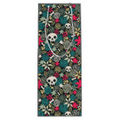 Schädel in Blume Geschenktüte Für Weinflaschen (Rückseite)