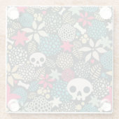 Schädel in Blume Glasuntersetzer (Rückseite)