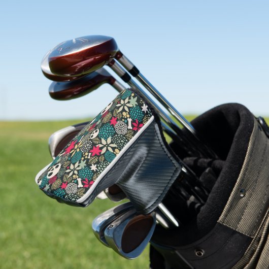 Schädel in Blume Golf Headcover (In Situ)