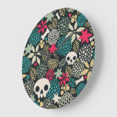 Schädel in Blume Große Wanduhr (Winkel)