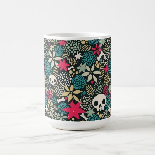 Schädel in Blume Kaffeetasse (Mittel)