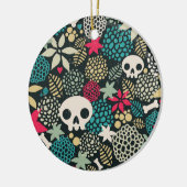 Schädel in Blume Keramik Ornament (Links)