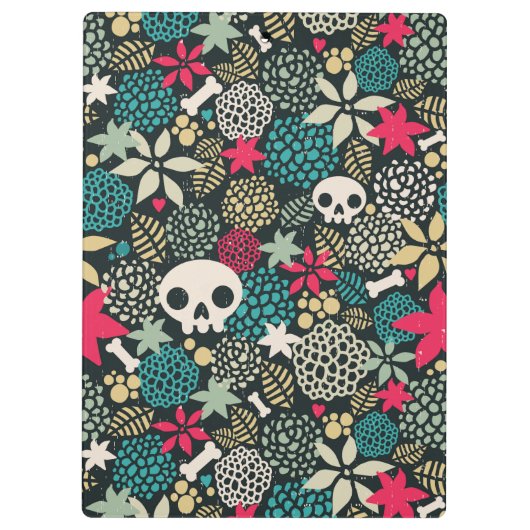 Schädel in Blume Klemmbrett (Rückseite)
