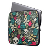 Schädel in Blume Laptopschutzhülle (Vorderseite Links)