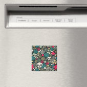 Schädel in Blume Magnet (In Situ (Geschirrspüler))