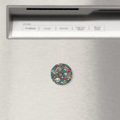 Schädel in Blume Magnet (In Situ (Geschirrspüler))