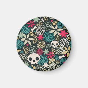 Schädel in Blume Magnet