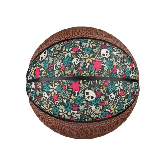Schädel in Blume Mini Basketball (Vorderseite)
