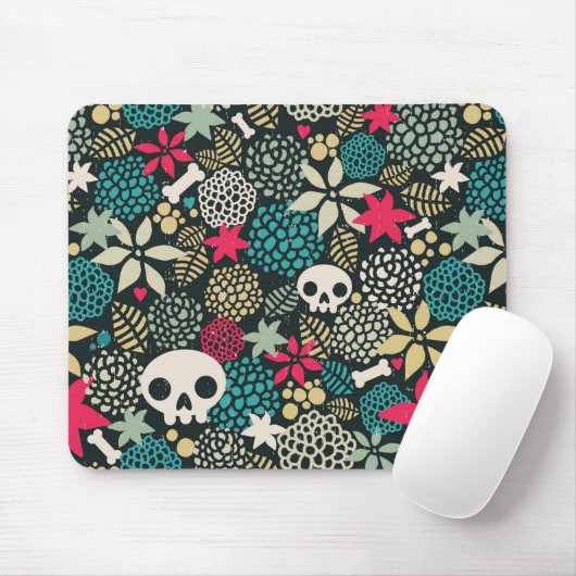 Schädel in Blume Mousepad (Mit Mouse)