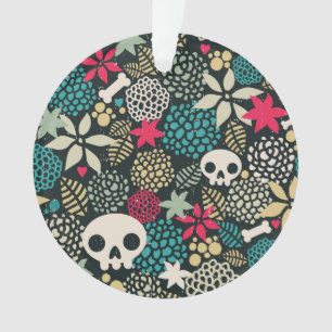 Schädel in Blume Ornament