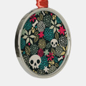 Schädel in Blume Ornament Aus Metall (Rechts)