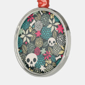 Schädel in Blume Ornament Aus Metall (Links)