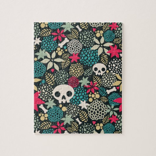 Schädel in Blume Puzzle (Vertikal)