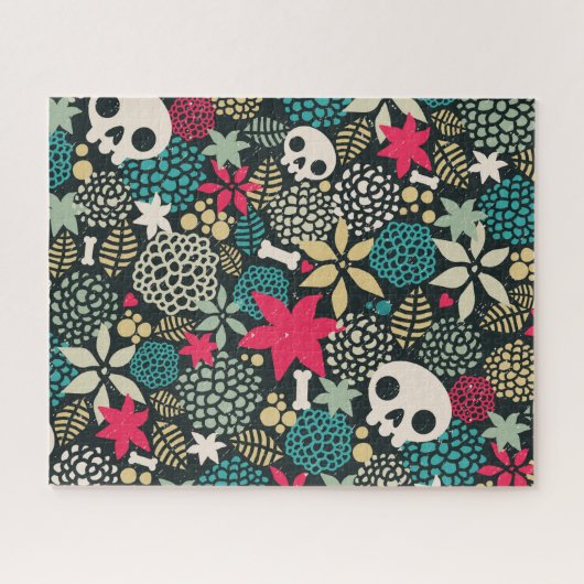 Schädel in Blume Puzzle (Horizontal)