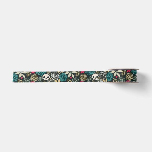 Schädel in Blume Satinband (Vorderseite)