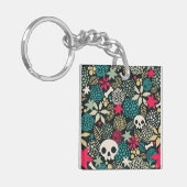 Schädel in Blume Schlüsselanhänger (Vorderseite links)