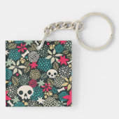 Schädel in Blume Schlüsselanhänger (Rückseite)