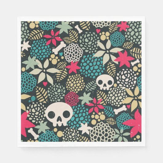 Schädel in Blume Serviette (Vorderseite)