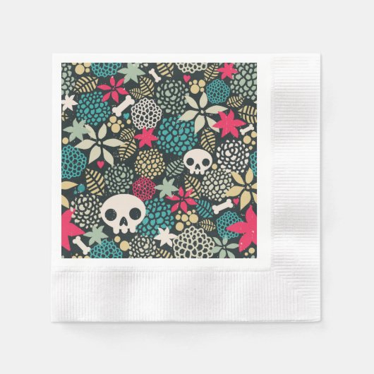 Schädel in Blume Serviette (Vorderseite)
