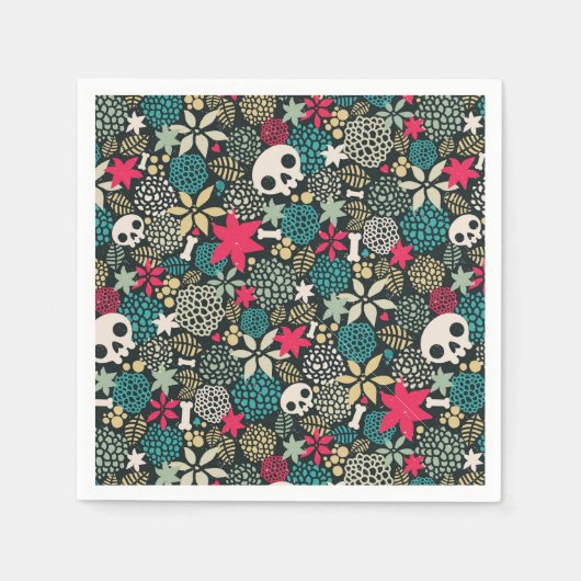 Schädel in Blume Serviette (Vorderseite)