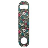 Schädel in Blume Speed Flaschenöffner (Vorderseite)