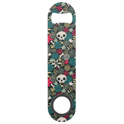 Schädel in Blume Speed Flaschenöffner (Vorderseite)