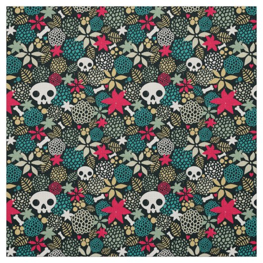 Schädel in Blume Stoff (Muster)
