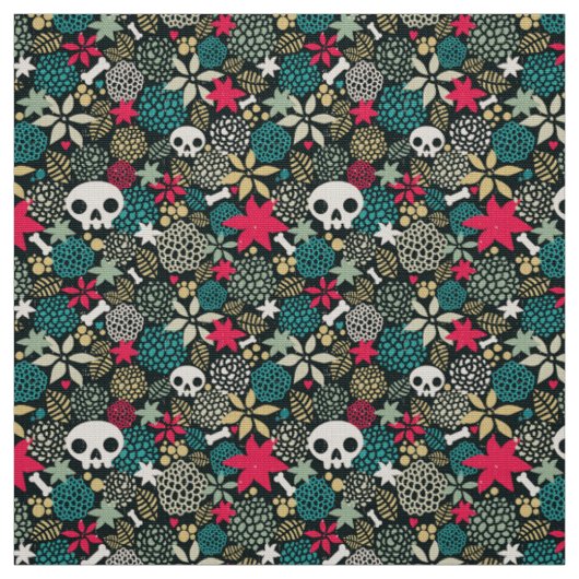 Schädel in Blume Stoff (Muster)