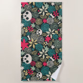 Schädel in Blume Strandtuch (Vorderseite)