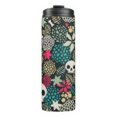 Schädel in Blume Thermosbecher (Vorderseite)