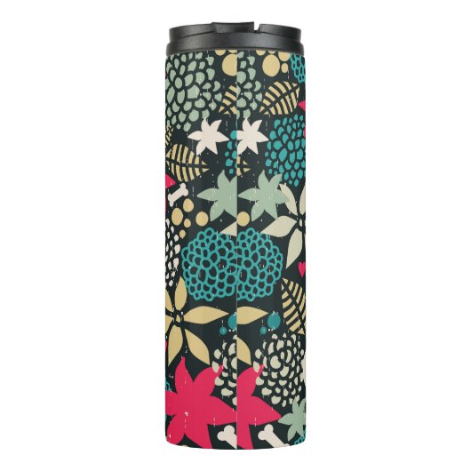 Schädel in Blume Thermosbecher (Rückseite)